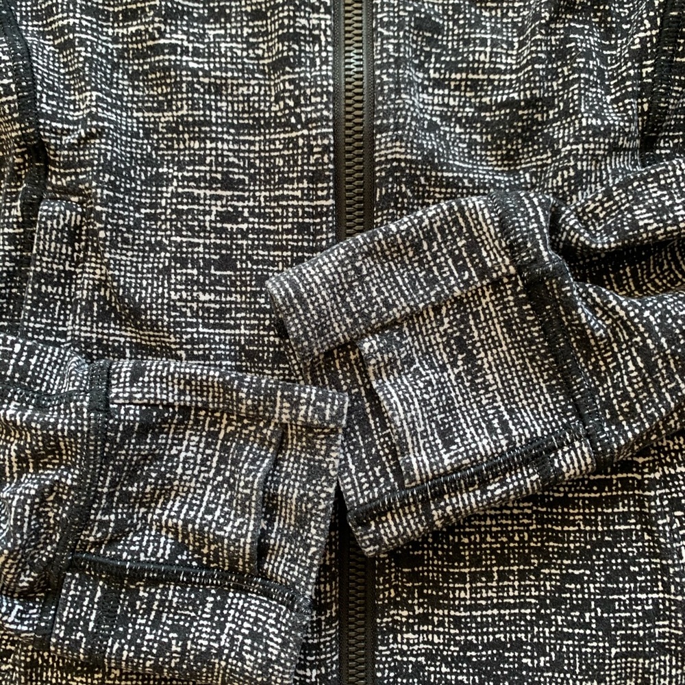 LULULEMON HOODED DEFINE JACKET-TWILLINES WH/BLACK - Picture 10 of 14